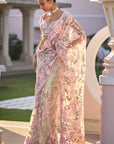 Mint Green Multi-Coloured Floral Saree