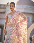 Mint Green Multi-Coloured Floral Saree