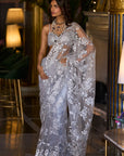 Metallic Silver Saree - Ready to Ship