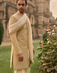 Ivory Gold Sherwani Set