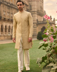 Ivory Gold Sherwani Set