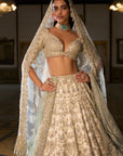 Ivory Sage Zardosi Lehenga Set
