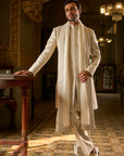 Nude Geometric Sherwani Set