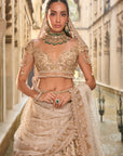 Beige & Gold Lehenga Set