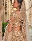 Beige & Gold Lehenga Set