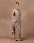 Soft Pink - Ivory Saree Set | Muraqqa