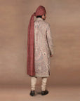 Soft Pink Jamawar Sherwani Set | Muraqqa
