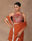 Tangerine Saree Set | Muraqqa