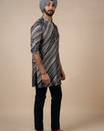 Taupe Chevron Kurta