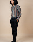 Turquoise - Brown Chevron Shirt