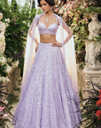 Lavender Sequin Lehenga Set