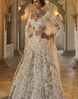 Ivory Gold Three-Dimensional Lehenga Set