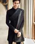 Black Thread Work Sherwani Set