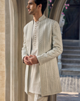 Grey Ivory Open Jacket Set