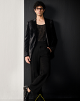 Black Rhombus Work Velvet Jacket
