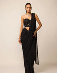 Black Single Drop Saree Set