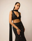 Black Fishcut Lehenga Set