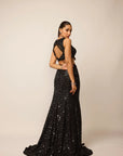 Black Fishcut Lehenga Set