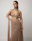 Bronze Rosé Fishcut Lehenga Set