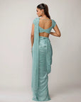Powder Blue Draped Saree Set
