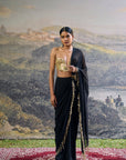Shyama Mirror Pre-Draped Saree Set