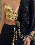 Shyama Mirror Pre-Draped Saree Set