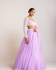 Lilac Organza Lehenga Set