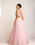 Powder Pink Flower Lehenga Set