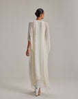 Off White Pearl Drop Kaftaan Set