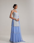 Dew Blue Kurta And Sharara Set
