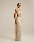 Light Beige Pencil Skirt
