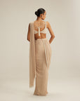 Light Beige Draped Saree Set