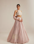 Ash Pink Satin Skirt Set