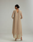 Light Beige Pearl Kurta With Stole Set