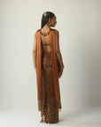 Metallic Copper Pencil Skirt Set