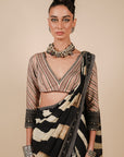 Zebra Print Saree Set