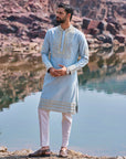 Blue Yellow Kurta Set