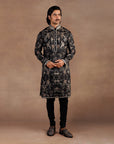 Black Oriental Kurta Set