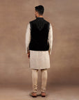 Black - Taupe Nehru Jacket Set