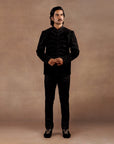 Black Velvet Bandhgala Set