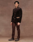 Chocolate Brown Bandhgala Set | East
