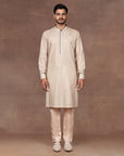 Creme Ivory Chevron Nehru Jacket Set | East
