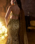 Antique Gold Fit & Flare Skirt Set