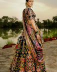 Navy Blue & Pink Lehenga Set