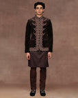 Mocha Brown Bandhgala Set | East