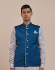 Navy Blue Nehru Jacket | Atth