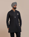 Noir Phoenix Solid Kurta | Atth