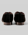 Noir Velvet Embroidered Loafers