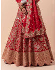 Red Marori Embroidered Lehenga Set