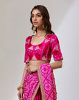 Fuschia Bandhanni Pallu Lehenga Saree